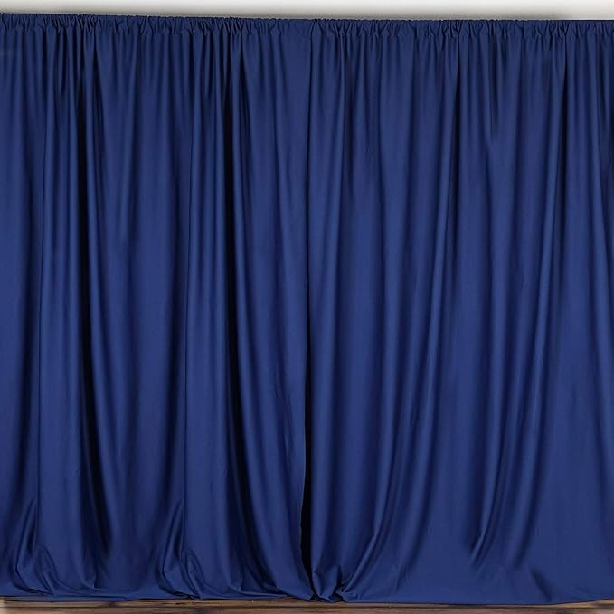 Seamless Polyester Poplin Backdrop Drape Curtain Panel with 4" Rod Pocket (Navy Blue, 10 Feet Wide x 10 Feet High Seamless) by Unknown