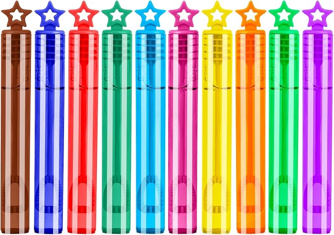 260 Pcs 10 Colors Mini Bubble Wands for Kids,Bulk Bubble Wand with Star Top, Perfect for Birthday,Party Favors, Wedding, Summer Outdoor Toys,Goody Bags Stuffer Bubbles, Carnival Prize,Givea Way