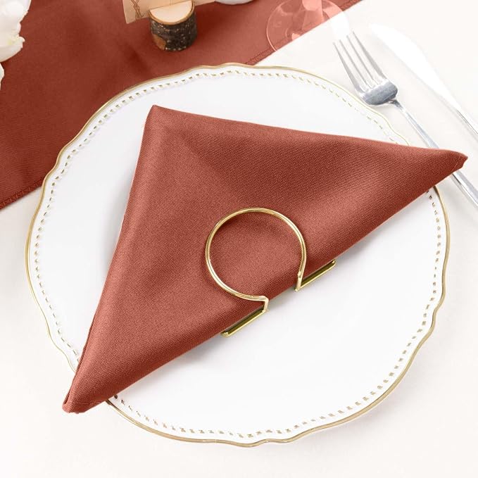 Efavormart Premium Cloth Napkins Set of 50, 20x20 Inch Terracotta Seamless Dinner Napkins, Washable Linen Table Napkin Cloth with Hemmed Edges for Weddings, Party and Banquet - Image 7