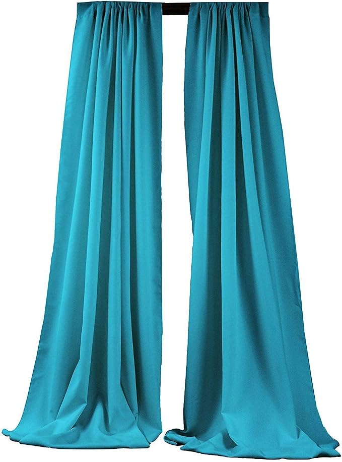 Polyester Poplin Backdrop Drape Curtain Panel with 4" Rod Pocket (Turquoise, 10 Feet Wide x 9 Feet High Seamless) by Unknown
