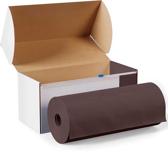 Exquisite Party Solids 54 Inch X 100 Feet Brown Plastic Table Cover Roll in A Cut - to - Size Box with Convenient Slide Cutter. Cuts Up to 12 Rectangle 8 Feet Plastic Disposable Tablecloths - Image 9