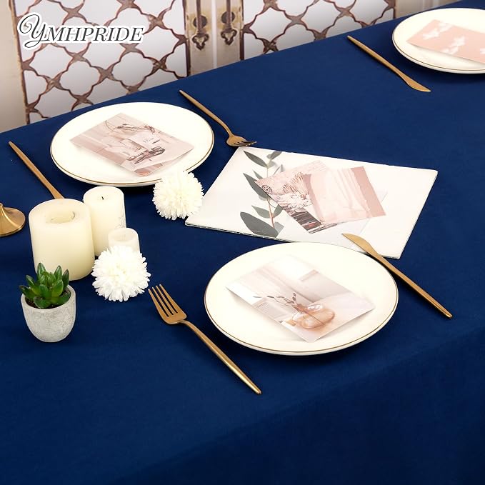 6 Pack Tablecloth 60 x 102 inch Polyester Table Cloth for 6 Foot Rectangle Tables,Stain and Wrinkle Resistant Washable Fabric Table Covers Polyester Navy Blue Table Clothes for Wedding,Party,Banquet - Image 7