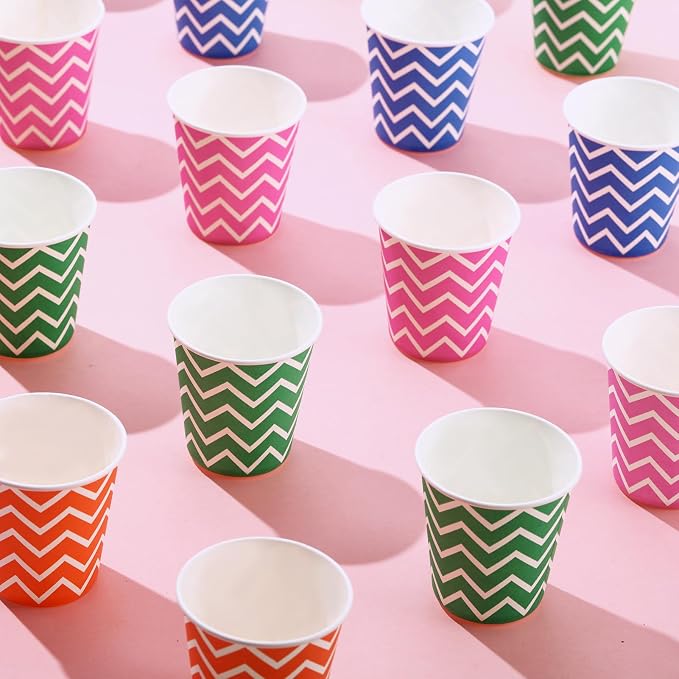 500 Pack 5oz Paper Cups, Multicolor Paper Disposable Cups, Small Mouthwash Cups, Cold Beverage Drinking Cup for Party, Travel and Event (Strip) - Image 7
