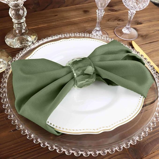 Tableclothsfactory Premium 100 Pack | Olive Green Seamless Cloth Dinner Napkins, Wrinkle Resistant Linen | 17"x17" for Party & Decorations - Image 9