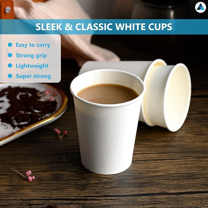 NationwidePaper 50 x 4oz Disposable Single Wall White Paper Cups Hot & Cold Drinks Perfect for Your Home, Cafe, Work, Parties and Outdoors, 120ml - Image 6