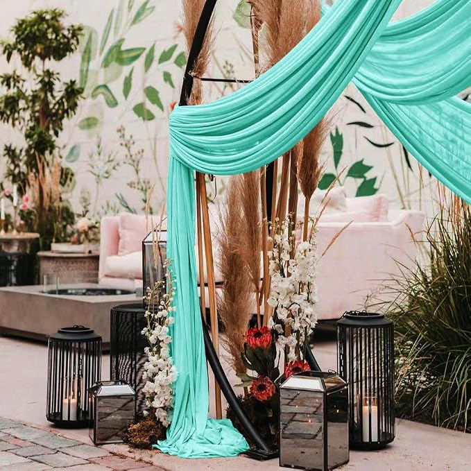 Wedding Arch Draping Fabric 30'' x 18FT Sheer Chiffon Arch Drape Backdrop - Image 6