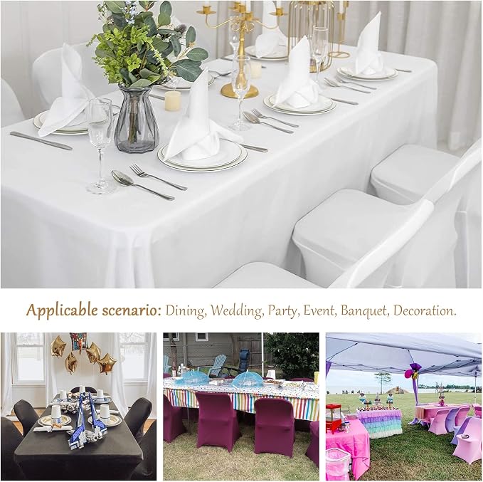 ManMengJi White Folding Chair Covers, Spandex Folding Chair Covers 20 PCS, Banquet Chair Slipcovers for Party, Wedding, Holidays, Celebration - Image 7