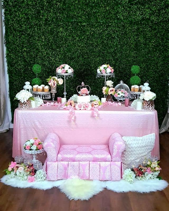 Pink Tablecloth 60x102inch Rectangle Sequin Tablecloth for Party Decoration - Image 6