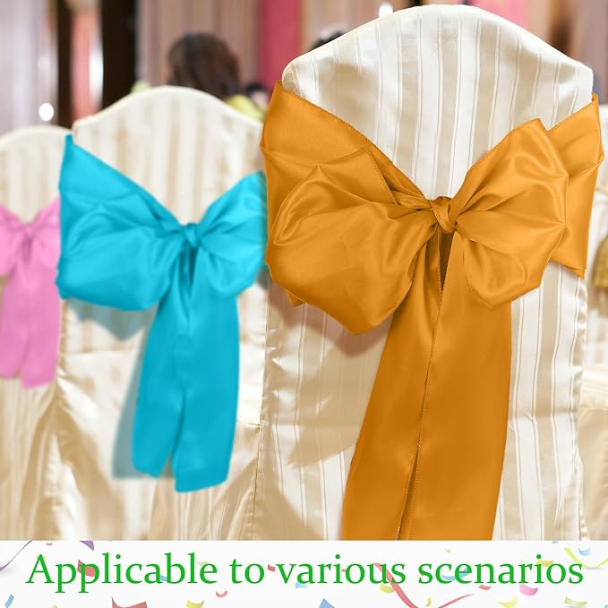 Kinlop 24 Pcs 12 Pcs Satin Colorful Table Runners 12" x 108", Bright Color | Silk-Like Vibrant Rainbow Table Runner for Party Chair Sashes Wedding Banquet Graduations Prom Birthday Reception Decor - Image 7