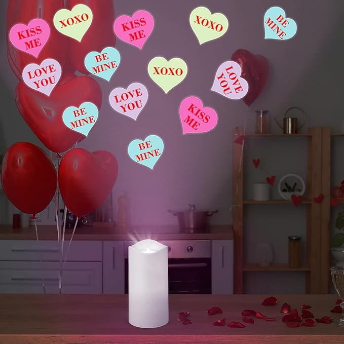 Retisee St. Patrick's Day Flameless Candles Projector Light with Remote and Timer Green Shamrock Battery Operated LED Candles Easter Bunny Night Light 5 Film Slides for Holiday Table Decor