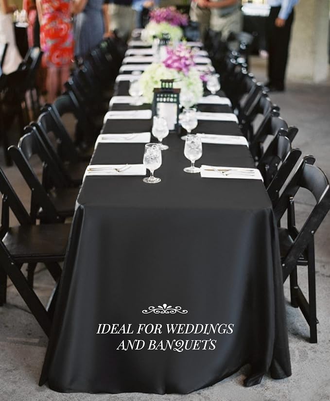 12 Pack Black Tablecloths for 6ft Tables-60 x 102 Inch | Polyester Table Cover, Stain and Wrinkle Resistant Washable Fabric Table Cloth, Perfect for Wedding Banquet Parties - Image 8
