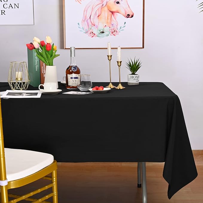 10 Pack Black Tablecloths for 8ft Tables-60 x 126 Inch | Polyester Table Cover, Stain and Wrinkle Resistant Washable Fabric Table Cloth, Perfect for Wedding Banquet Parties - Image 7