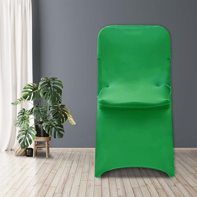 bricia 20 PCS Emerald Stretch Spandex Folding Chair Slipcovers, Dining Room Chair Covers Stretch Chair Slipcovers Protector for Wedding, Banquet, and Party - Image 7