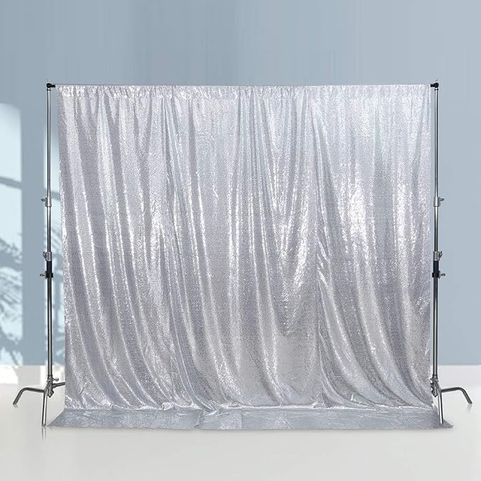 Silver Sequin Backdrop Curtains, Silver Backdrop 6ftx6ft Glitter Photo Backdrop Curtain for Party Decoration Thickened Sparkle Photoshoot Background NO See-Through - Image 7