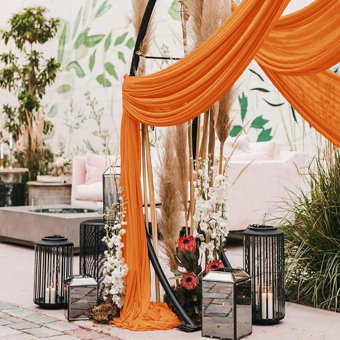 Wedding Arch Draping Fabric 30'' x 18FT Sheer Chiffon Arch Drape Backdrop - Image 6