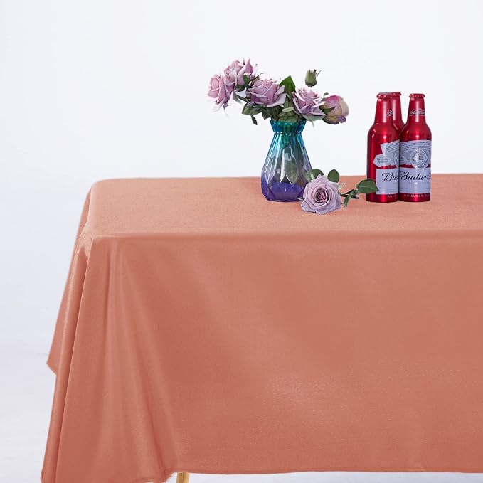 Ascoza 2pack 60x102 Inch Dusty Pink Rectangular Tablecloth 6 Feet Table Cloth in Polyester Fabric for Wedding/Banquet/Restaurant/Parties - Image 7