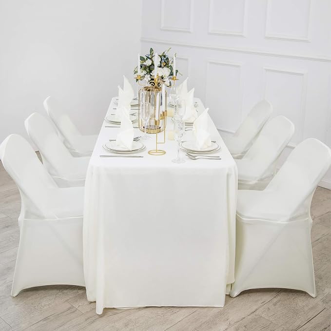 magalo 50 Pack Ivory Spandex Folding Waterproof Chair Cover, Stretch Chair Cover Protector for Wedding, Party, Dining Banquet and Other Special Events - Image 8