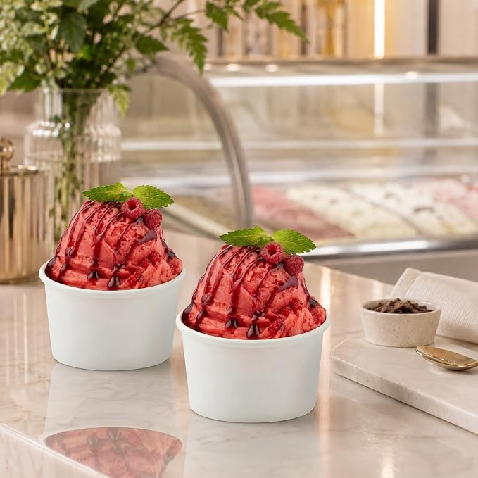 Coppetta 5-Ounce Dessert Cups, 200 Disposable Ice Cream Cups - Lids Sold Separately, Sturdy, White Paper Frozen Yogurt Bowls, For Hot And Cold Foods, Perfect For Gelato Or Mousse - Restaurantware - Image 2