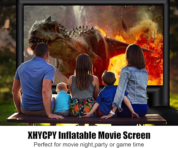 Inflatable Projector Screen 15ft Inflatable Movie Screen Outdoor with Air Blower and Storage Bag, Easy Set up, Front and Rear Projection for Outdoor Movie Night Backyard Pool Fun