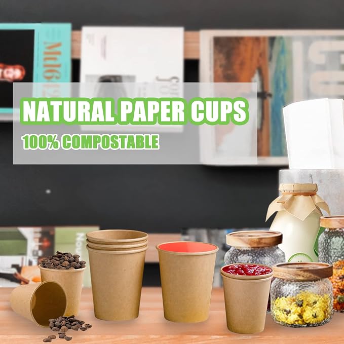 Lamosi 5 oz Paper Cups Disposable - 300 Count, Kraft Paper Cups | Bathroom Mouthwash Cups, 5 oz Espresso Coffee Cups for Home, Kitchen, Office - Image 7