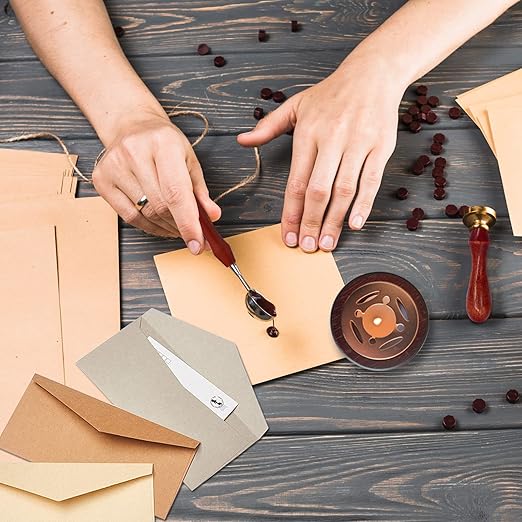 96 Colors Wax Seal Stamp Kit,2400Pcs Sealing Beads,All in one Wax Seal Kit with Sealing Stamps, Warmer,Spoon,Envelopes,Candles,Metallic Pen,for Wedding Invitations Wrapping Christmas Letters