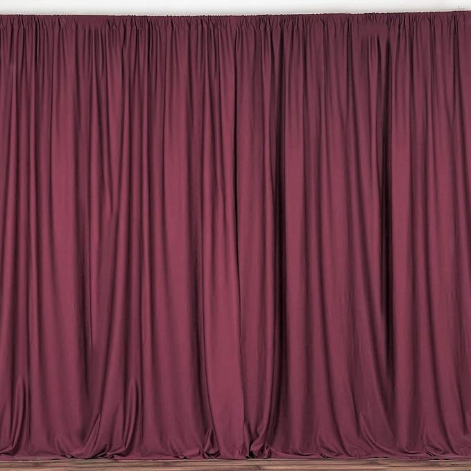 Polyester Poplin Backdrop Drape Curtain Panel with 4" Rod Pocket (Burgundy, 10 Feet Wide x 9 Feet High Seamless) by Unknown