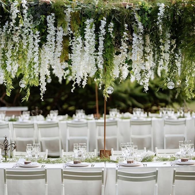 Alotiki Wisteria Hanging Flowers,36 Pack Fake Hanging Flowers,Wisteria Artificiales Garland for Home Wedding Arch Floral Party Garden Ceremony Outdoor Decor,3.6 Feet Long(36,White) - Image 9