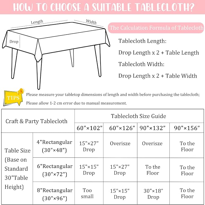 Fivenl 8 Pack Pink Tablecloth 70 x 108 Inch, Bulk Rectangle Table Clothes for 6 Foot Rectangle Table, Washable Polyester Fabric Table Covers for Wedding, Party, Reception, Banquet - Image 7