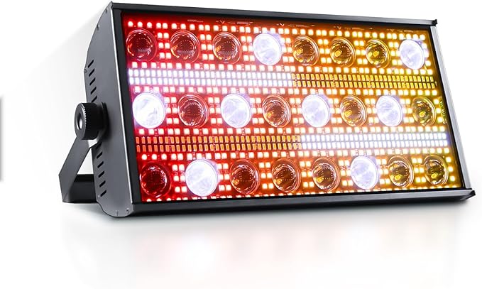 LED Stage Light 300W Strobe Lights, Wash & Beam DJ Bar Lighting, 664 Pcs RGBW LED with DMX512 Sound Activated 5/10/112 CH Uplights for Christmas Event Party Wedding Church Disco Club