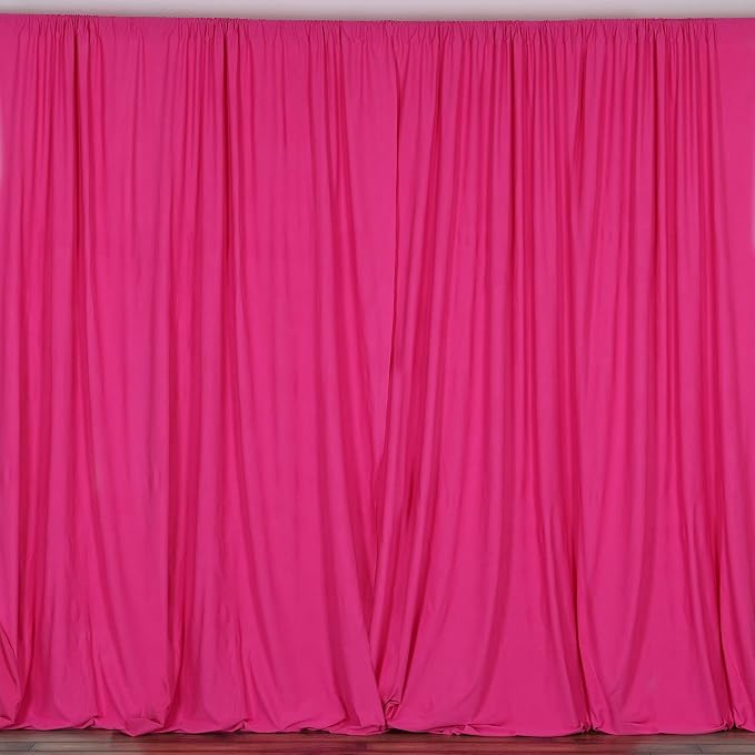 10 ft x 10 ft Black Polyester Photography Backdrop Drapes Curtains Panels - Wedding Decorations Home Party Reception Supplies Fushia - Image 4