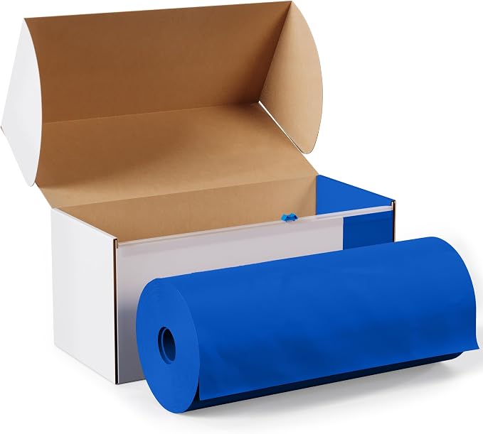 Exquisite Party Solids 54 Inch X 100 Feet Dark Blue Plastic Table Cover Roll in A Cut - to - Size Box with Convenient Slide Cutter. Cuts Up to 12 Rectangle 8 Feet Plastic Disposable Tablecloths - Image 9