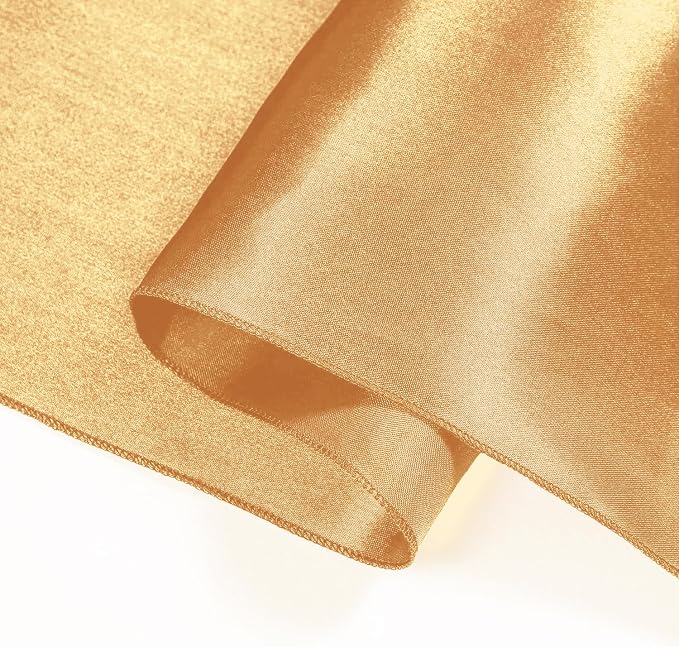 SI Pack of 15 Wedding 12 x 108 inch Satin Table Runner for Wedding, Decorations for Graduations, Engagements, Birthday Parties, Banquets, Runners fit Rectangle, Round Table - Champagne Gold - Image 8