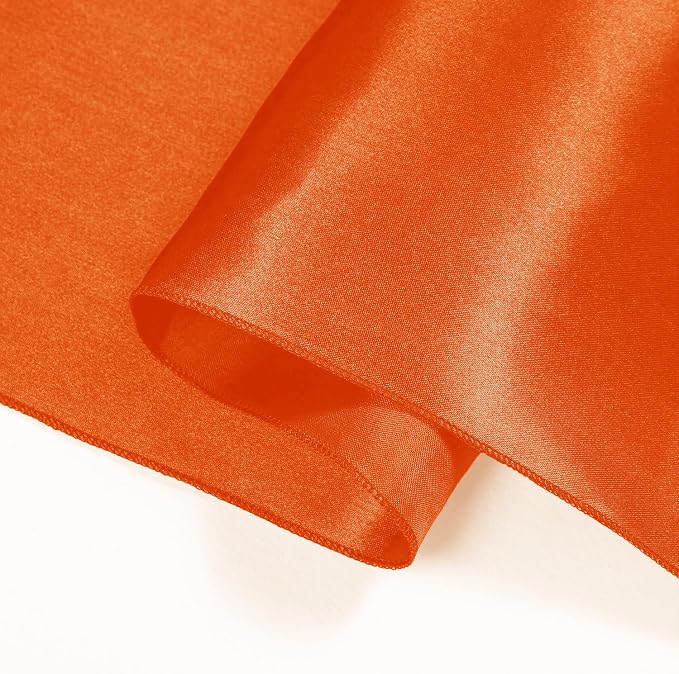 SI Pack of 25 Wedding 12 x 108 inch Satin Table Runner for Wedding, Decorations for Graduations, Engagements, Birthday Parties, Banquets, Runners fit Rectangle, Round Table - Orange - Image 8