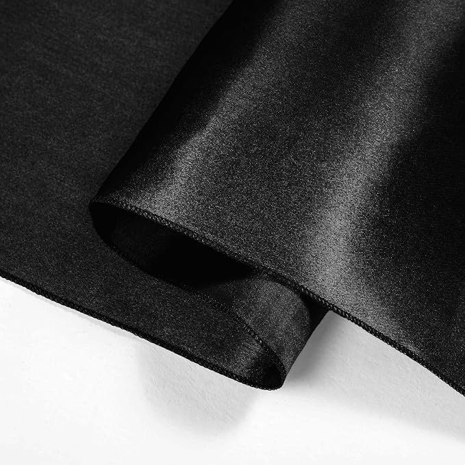 SI Pack of 15 Wedding 12 x 108 inch Satin Table Runner for Wedding, Decorations for Graduations, Engagements, Birthday Parties, Banquets, Runners fit Rectangle, Round Table - Black - Image 8