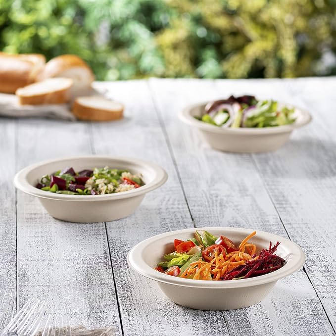 GUSTO [Case of 1,000 12 oz Heavy-Duty 100% Compostable Kraft Paper Soup Bowls – Eco-Friendly Disposable Sugarcane- Brown Unbleached - Image 5
