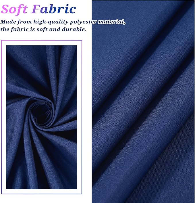 Teruntrue 12 Packs Navy Blue Round Tablecloths 120 inch Round Table Cloth, Washable Polyester Fabric for Wedding Parties Banquet Holiday Dinner Table Decorative, Navy Blue - Image 9