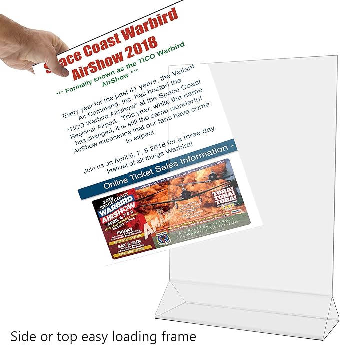 Marketing Holders 3 Pack Acrylic Sign Holder for 11" x 14" Vertical Literature Clear Top Load Double Sided Announcement Display for Countertops in Retail Stores Hotels Offices and Restaurants - Image 8