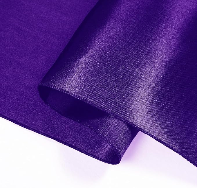 SI Pack of 20 Wedding 12 x 108 inch Satin Table Runner for Wedding, Decorations for Graduations, Engagements, Birthday Parties, Banquets, Runners fit Rectangle, Round Table - Purple - Image 8