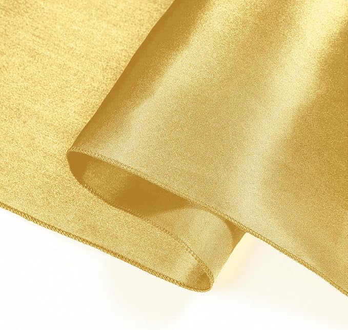 SI Pack of 50 Wedding 12 x 108 inch Satin Table Runner for Wedding, Decorations for Graduations, Engagements, Birthday Parties, Banquets, Runners fit Rectangle, Round Table - Light Gold - Image 8