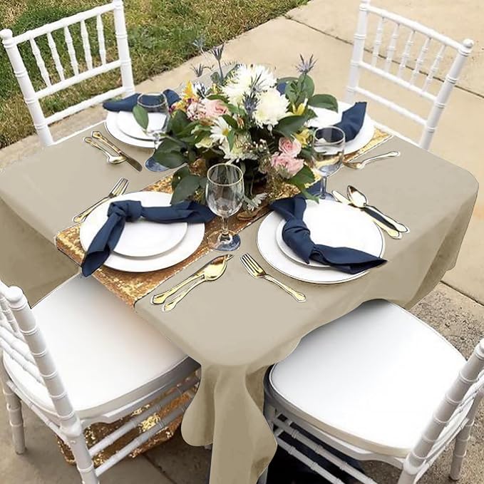 Fitable 6 Pack Nature Square Tablecloths 70x70 Inch for 2-4 Ft Tables - Image 9