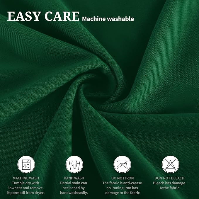 6 Packs Dark Green Round Cocktail Table Skirt 32"x 43" | Spandex Stretch Cocktail Tablecloth with Wavy Drapes, Fitted High Top Table Covers for Wedding Bar Party Birthday - Image 8