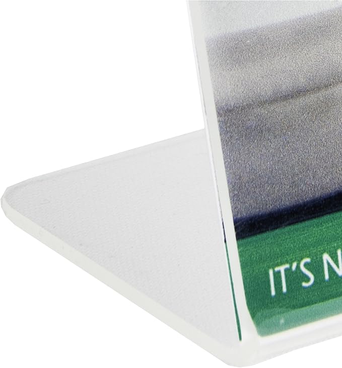 Clear-Ad - LHA-75 - Acrylic Slanted Sign Holder 7x5 - Plexiglass Table Menu Card Display Stand - Plastic Picture Frame (Pack of 6) - Image 6