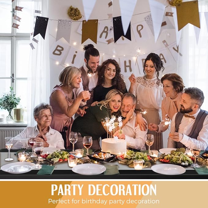24 Packs Black and Silver Disposable Plastic Tablecloths and Satin Table Runner Set, 54 x 108 Inch Tablecloth, 12 x 108 Inch Table Runners for Wedding Graduation Birthday Baby Shower - Image 6