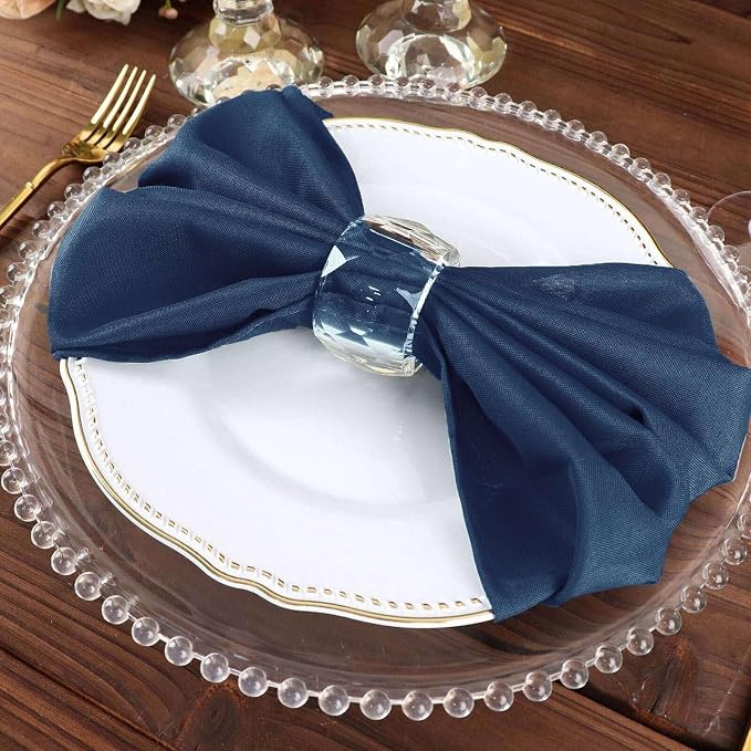 Tableclothsfactory Premium 100 Pack | Navy Blue Seamless Cloth Dinner Napkins, Reusable Linen | 20"x20" for Party & Decorations - Image 8