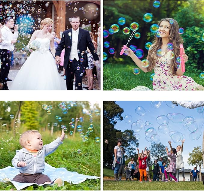 Bubble Wand, 14" Big Bubble Wand Set(14 Pack 7 Colour), Non-Toxic Smelless Bubble Toy for Kids Child Birthday Party Favor Wedding Summer Outdoor Activity Bathroom Bath Toys, by MAPIXO