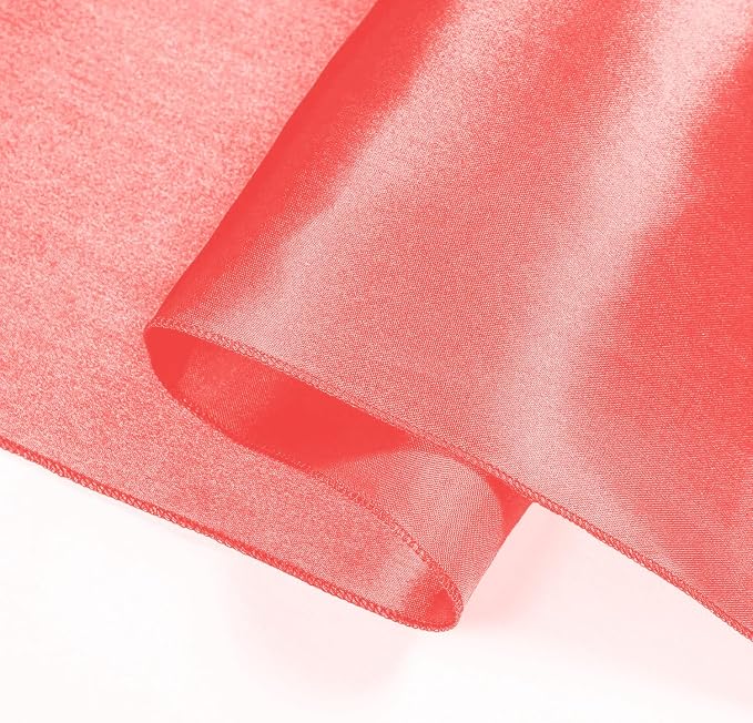 SI Pack of 15 Wedding 12 x 108 inch Satin Table Runner for Wedding, Decorations for Graduations, Engagements, Birthday Parties, Banquets, Runners fit Rectangle, Round Table - Coral - Image 8