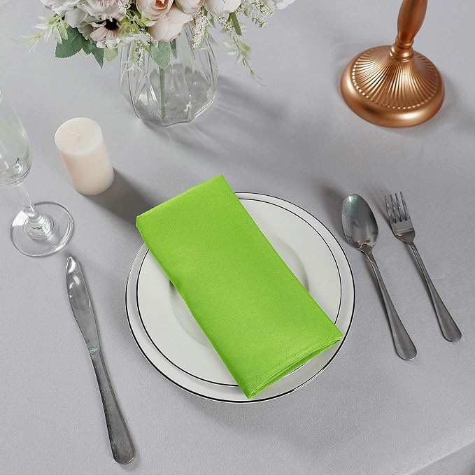 Cupuamon Cloth Napkins 20x20 inch Washable Polyester Dinner Napkins Soft Table Napkins for Wedding Party Dining Banquet(Apple Green,12PCS) - Image 7