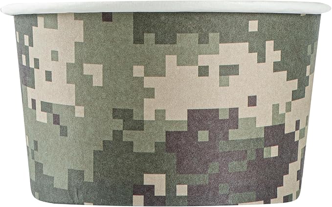 Coppetta 5 Ounce Dessert Cups, 50 Disposable Ice Cream Cups - Lids Sold Separately, Sturdy, Camouflage Paper FroYo Bowls, For Hot And Cold Foods, Perfect For Gelato Or Mousse - Restaurantware - Image 16