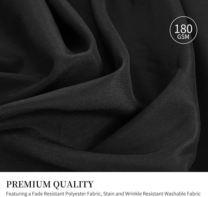 10 Packs 108 Inch Black Round Polyester Tablecloths | Table Cover for Round Tables, Stain and Wrinkle Resistant Washable Table Cloth, Perfect for Wedding Banquet Parties - Image 8