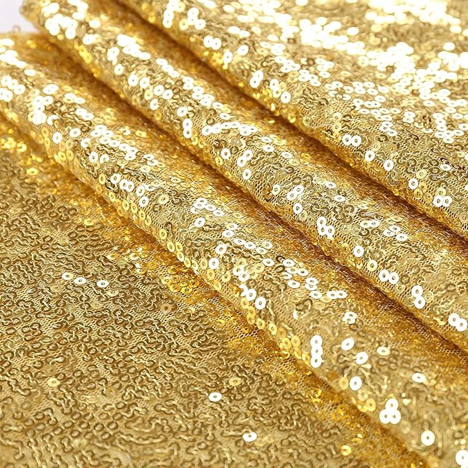 Gold Sequin Backdrop Curtains Glitter Drapes 2FTx8FT 2 Panels - Image 6